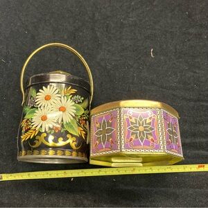 Floral and Geometric Design Home Accent Set tins